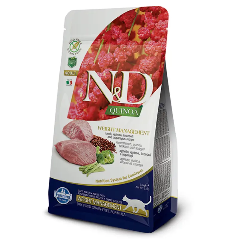 Farmina N&D Quinoa Functional Weight Management Dry Cat Food - Lamb - 11lb