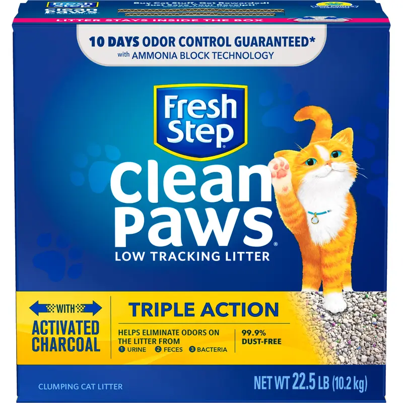 Fresh Step Clean Paws Triple Action Scented Clumping Cat Litter 22.5lb