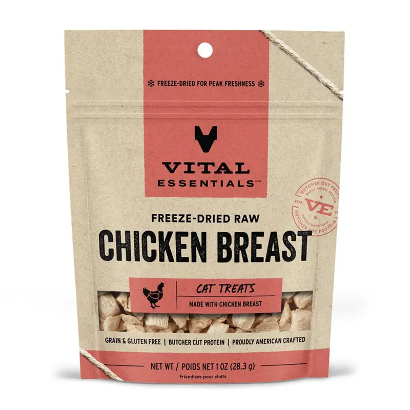 Vital Essentials Freeze-Dried Chicken Breast Cat Treats 1 oz