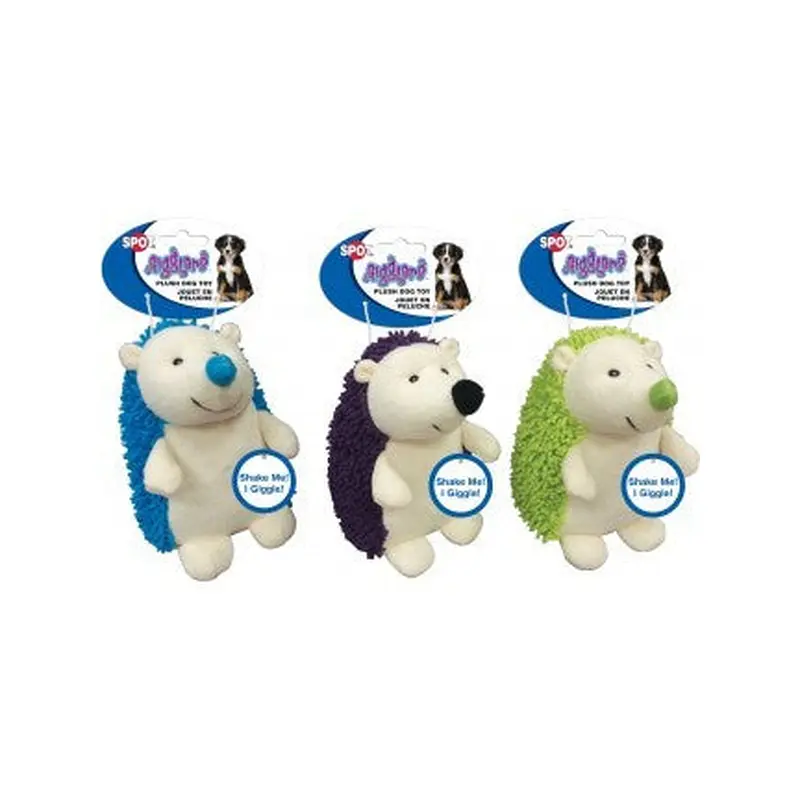 Spot Ethical Pet Dog Toy Giggler Plush Hedgehog 6.5In Assorted