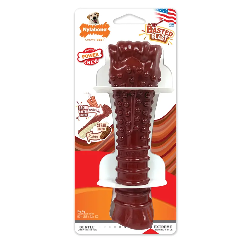 Nylabone Power Chew Basted Blast Dual Flavored Dog Chew Toys X-Large/Souper
