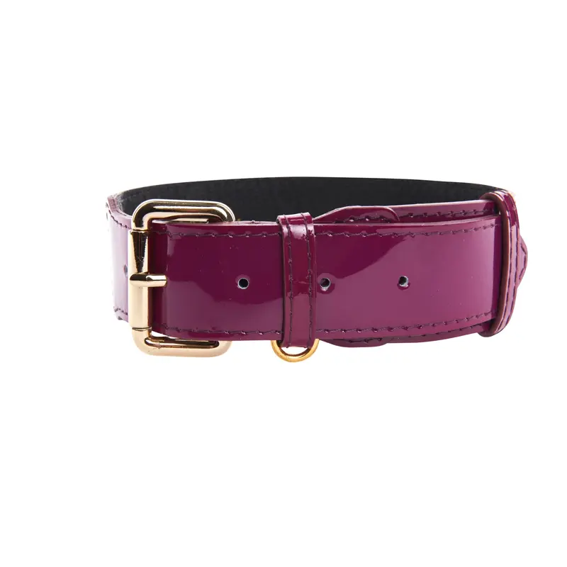 Purple Patent Italian Leather/Classic Hardware Collar