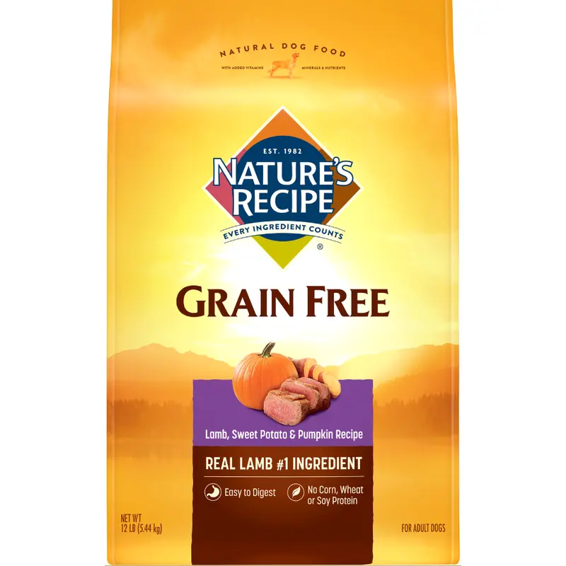 Nature's Recipe Grain Free Lamb, Sweet Potato & Pumpkin Dry Dog Food