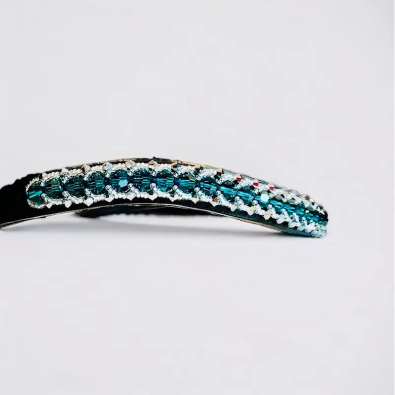 Passion Browband #5  Blue Zircon Crystal Beads with Silvery Accents