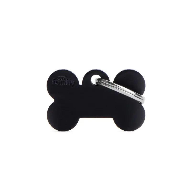 My Family ID Aluminum Black Bone Tag, Small