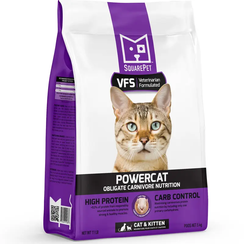 Square Pet VFS PowerCat Turkey Chicken Dry Cat Food 11lb