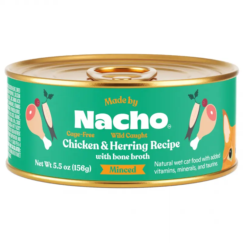 Nacho Chicken & Herring Recipe Minced Wet Cat Food 5.5oz