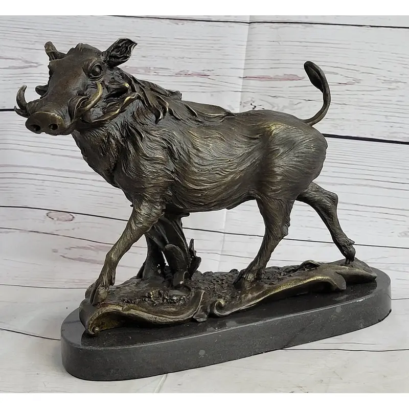 Boar Wild Pig Bronze Statue Sculpture by Barye Figure Farm Animal Lost Wax Decor