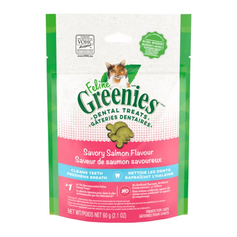 Greenies Savory Salmon Flavor Cat Dental Treats 2.1Oz