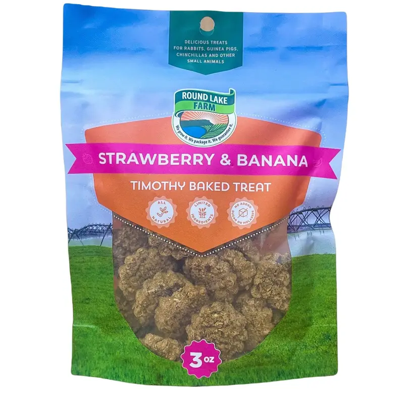 Round Lake Farm Strawberry & Banana Timothy Baked Treat 3oz