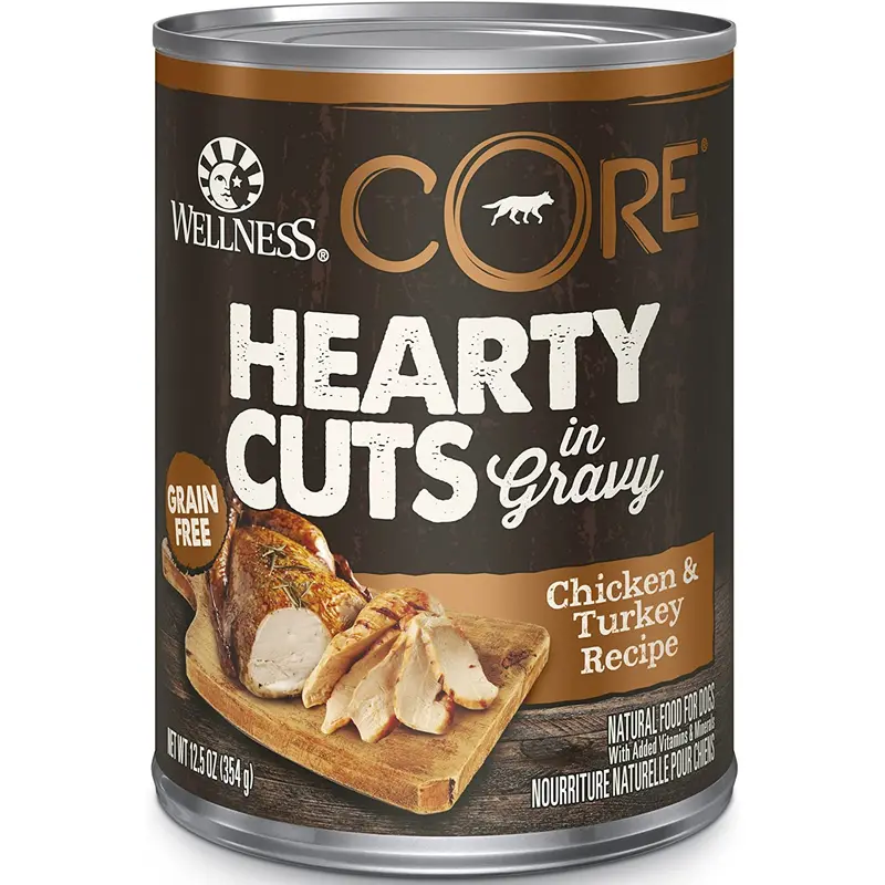 Wellness CORE Natural Grain Free Hearty Cuts Chicken and Turkey Canned Dog Food