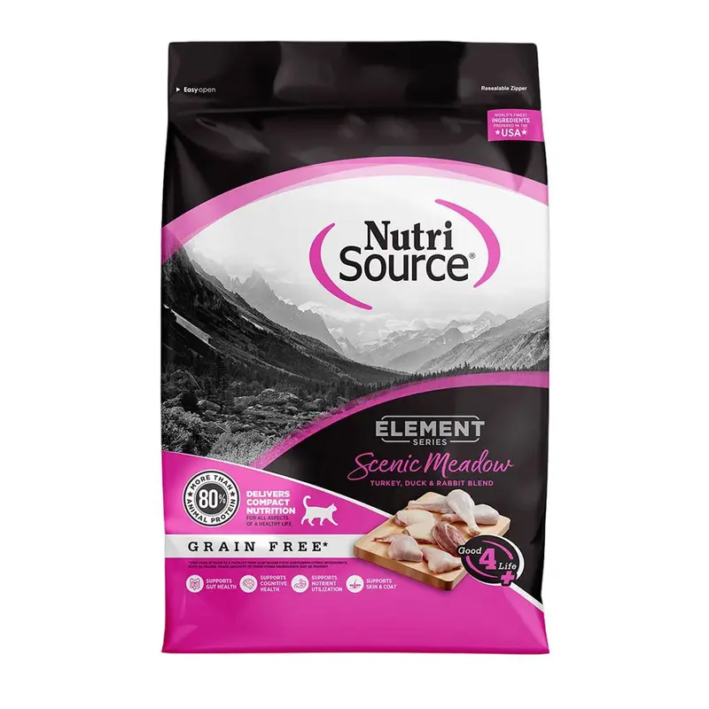 NutriSource Element Scenic Meadow Dry Cat Food - Turkey, Duck, & Rabbit - 11lb Bag