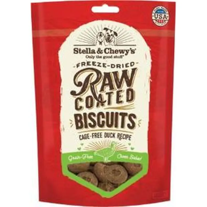 Stella & Chewy's 9 oz Raw Coated Freeze Dried Biscuits Cage Free Duck Recipe