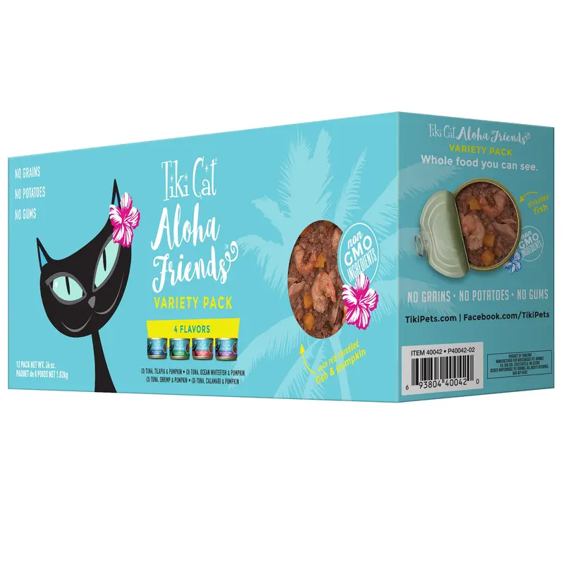 Tiki Cat Aloha Friends Wet Cat Food Variety Pack 3oz Cans (12 Count)