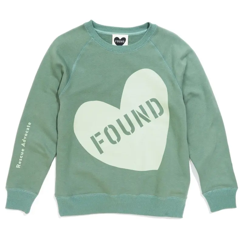 Found My Animal Big Full Heart Sweatshirt, Sage + Mint
