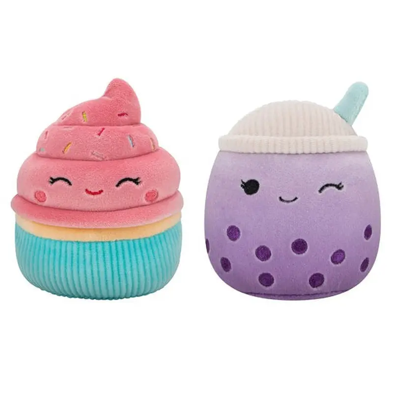 Squishmallows 2-Pack Squeaky Plush Dog Toy Sweets - Poplina & Diedre