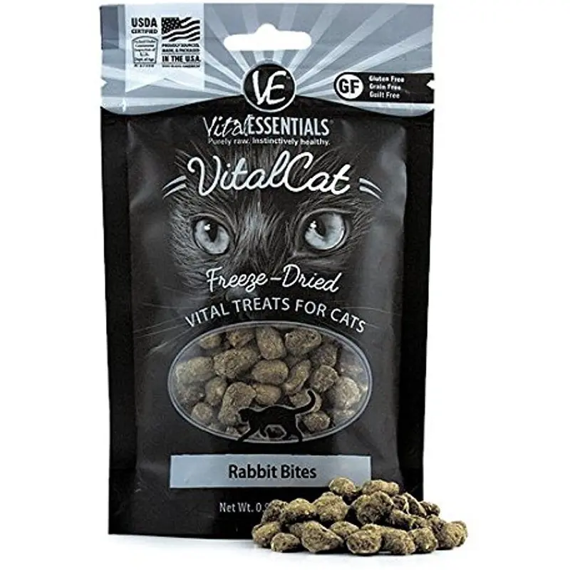 Vital Essentials Freeze-Dried Vital Cat Treats Rabbit Bite .9oz