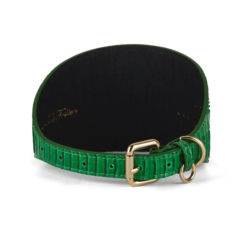 Emerald Green Snake 4 Wide Style Collar