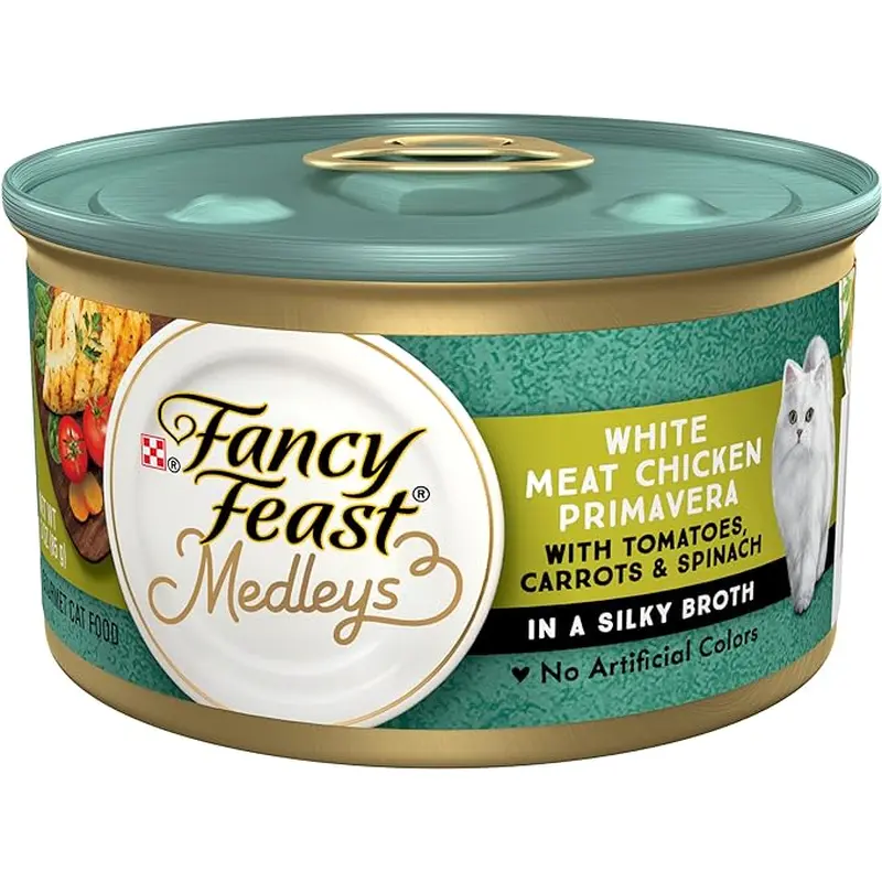 Fancy Feast Medleys White Meat Chicken Primavera in Broth Wet Cat Food (3oz)