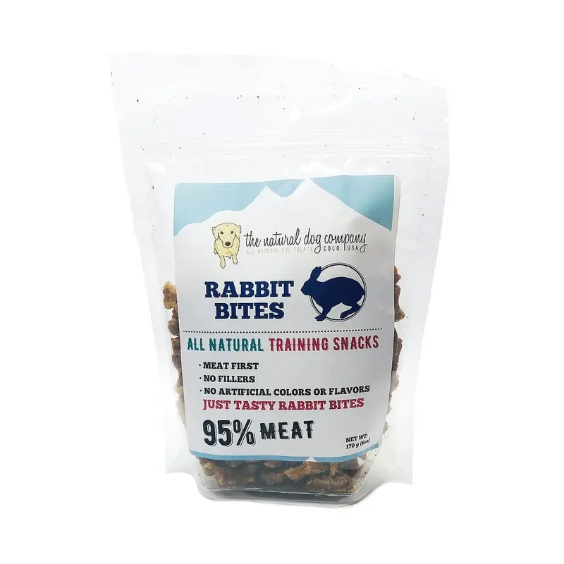 Natural Dog Company Rabbit 95% Meat Training Bites Dog Treats 6oz