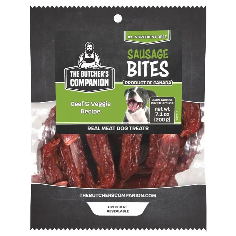 The Butcher's Companion Beef & Veggie Recipe Sausage Dog Treats 5.3oz