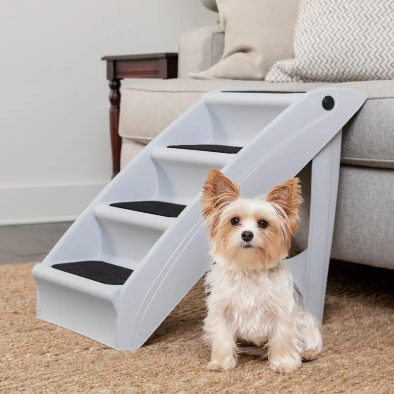 PetSafe Solvit CozyUp Gray Folding Pet Steps, 24x16x20in