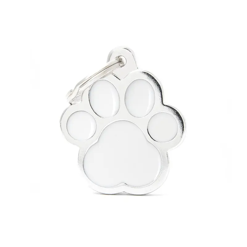 My Family ID Classic Big White Paw ID Tag