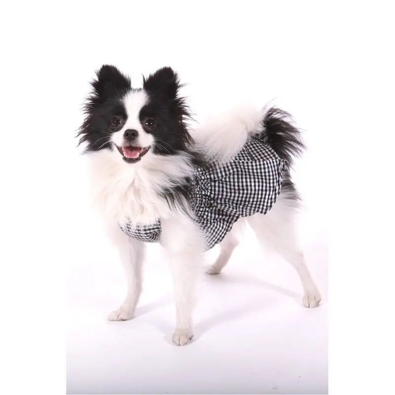 The Sophia Black & White Checked Silk Dog Dress