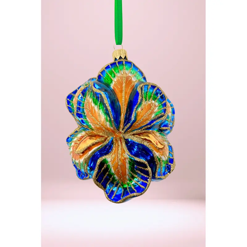 Heaven's Garden Iris Polish Glass Ornament