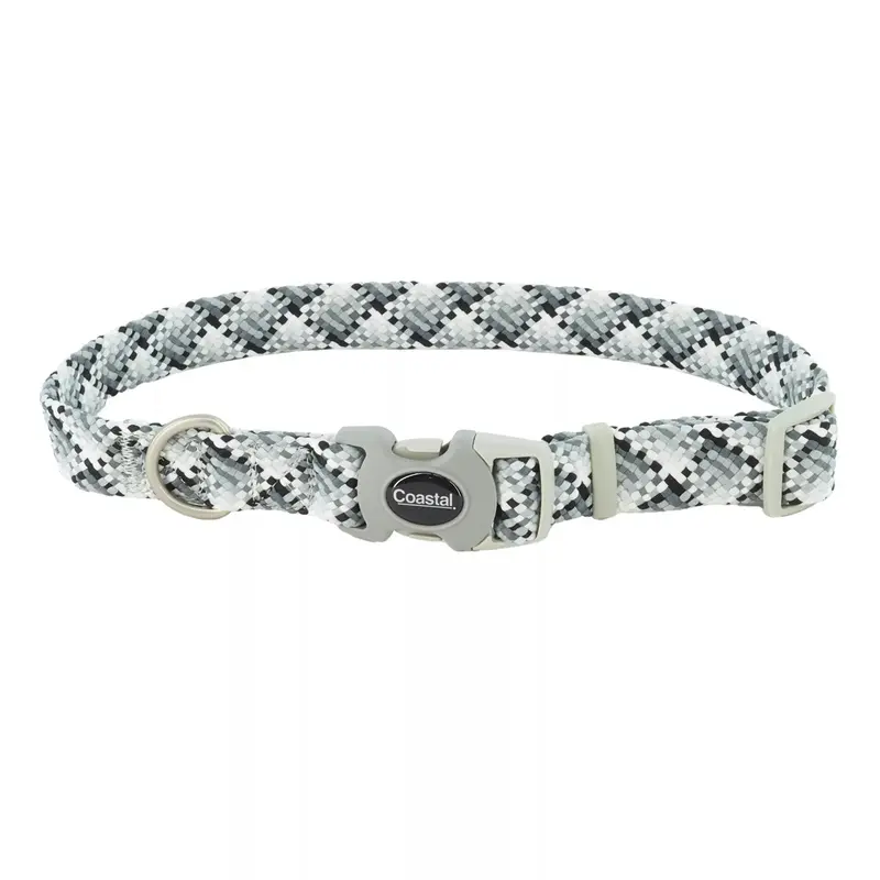 Coastal Pro Active Adjustable Woven Reflective Dog Collar XS Grey Scale