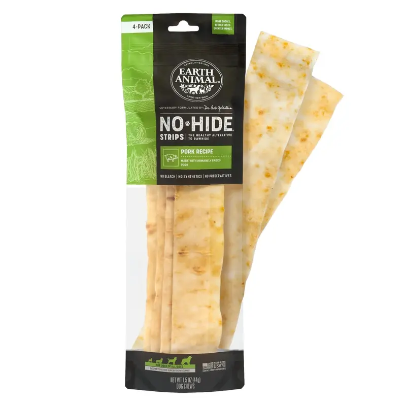 Earth Animal No Hide Pork Chews Dog Treats 11" 2pk