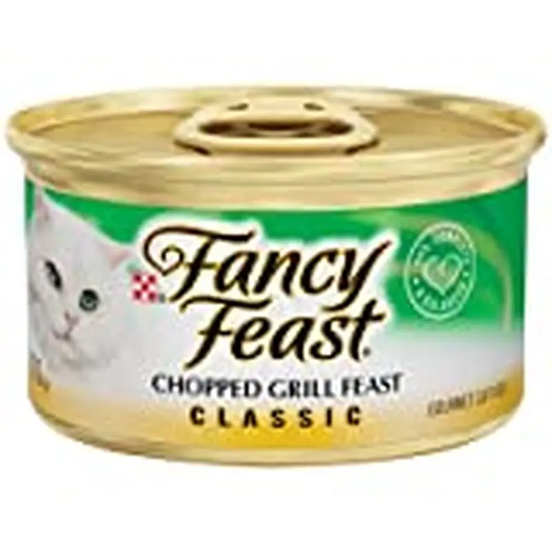 Fancy Feast Grain Free Pate Wet Cat Food  Classic Pate Chopped Grill Feast  3 oz. Can