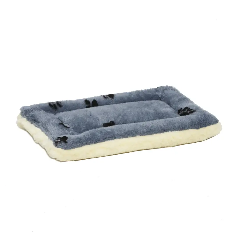 Midwest Fleece Blue Paw Print Reversible Dog and Cat Bed 18