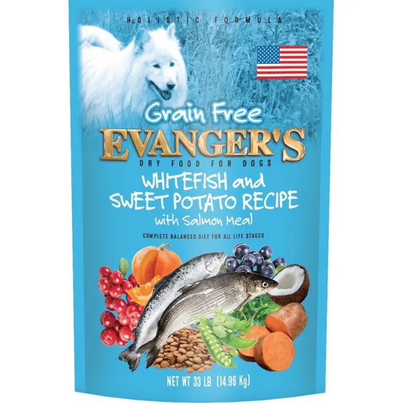 Evanger's Grain Free Whitefish, Sweet Potato and Salmon Dry Dog Food