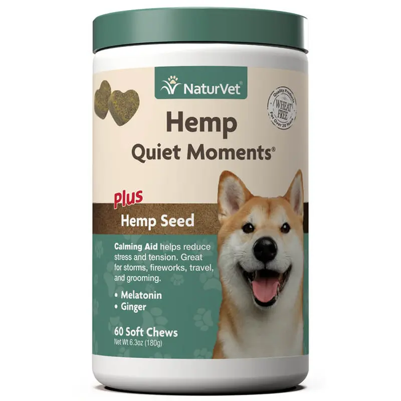 NaturVet Hemp Quiet Moments Calming Aid 60 Soft Chews