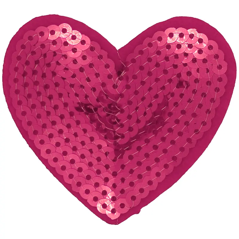 Hot Pink Sequin Heart - Patch