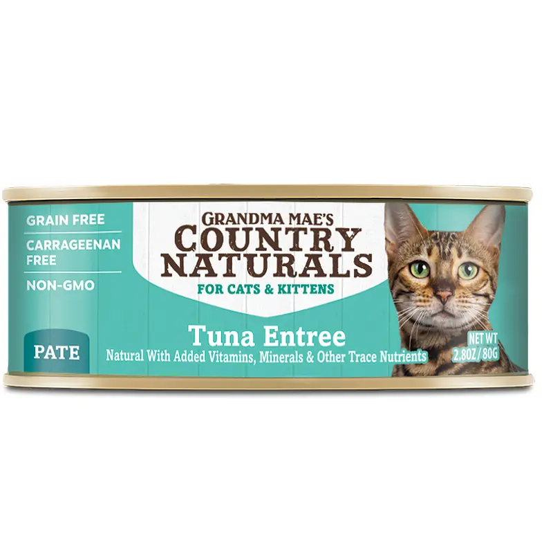 Grandma Mae's Country Naturals Tuna Entree Pate Canned Wet Food For Cats 2.8oz/24