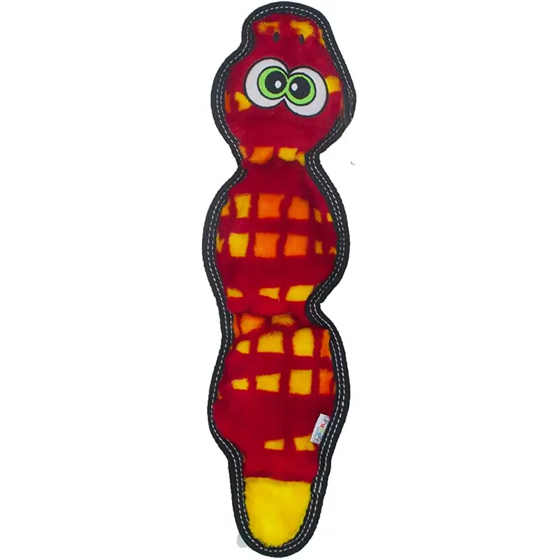 Outward Hound Tough Seamz Snake Plush Dog Toy 4 Squeakers