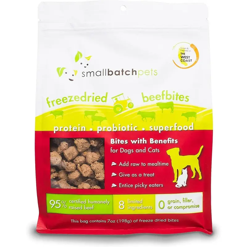 Smallbatch Freeze Dried Beef Bites Dog & Cat Treats 7oz