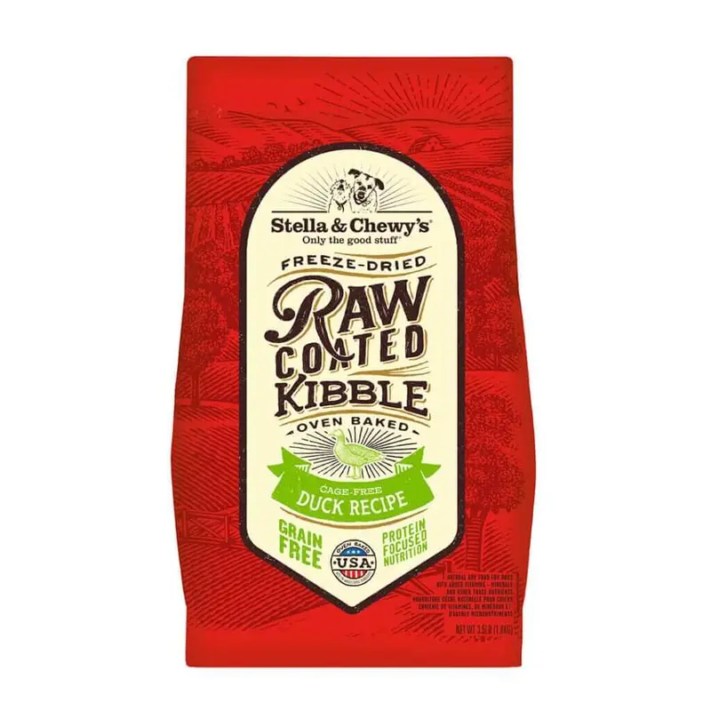 Stella & Chewy's Cage-Free Duck Raw Coated Kibble Dry Dog Food 22lb