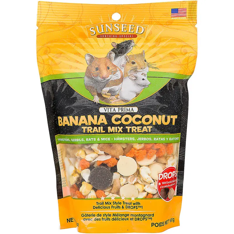 Sunseed Vita Prima? Banana Coconut Trail Mix Treats for Small Animals 5 Oz