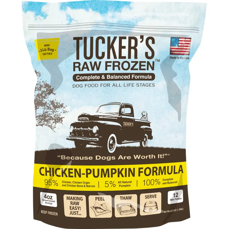 Tucker's Chicken-Pumpkin Complete and Balanced Raw Diets for Dogs 3 lb