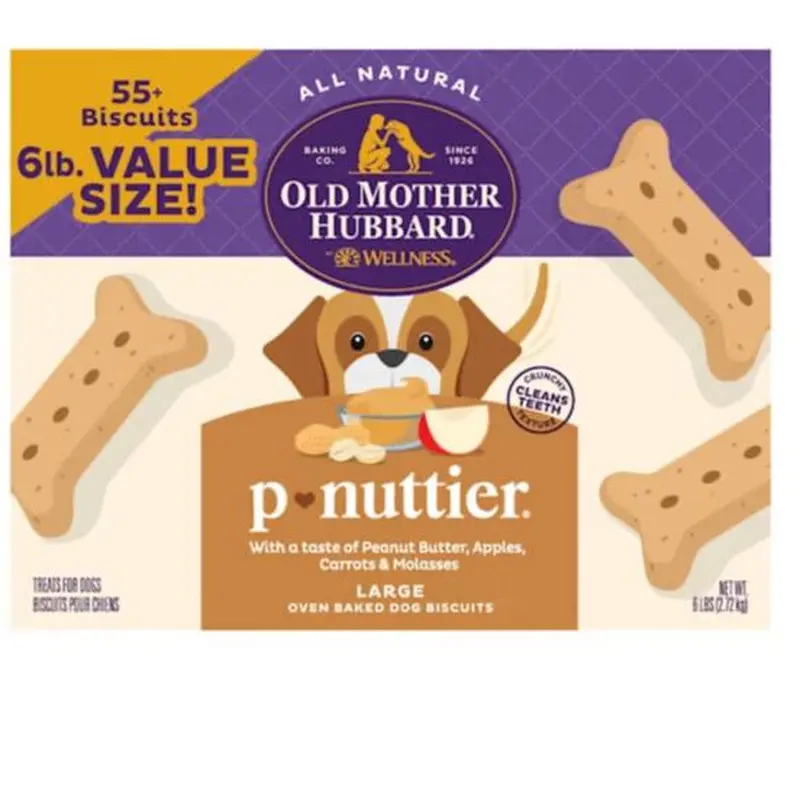 Old Mother Hubbard P-Nuttier Value Box Large Crunchy Dog Treats (6lb)