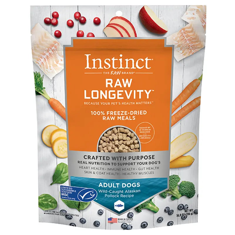 Nature's Variety Instinct Dog Raw Longevity FD Meals Pollock 14 oz