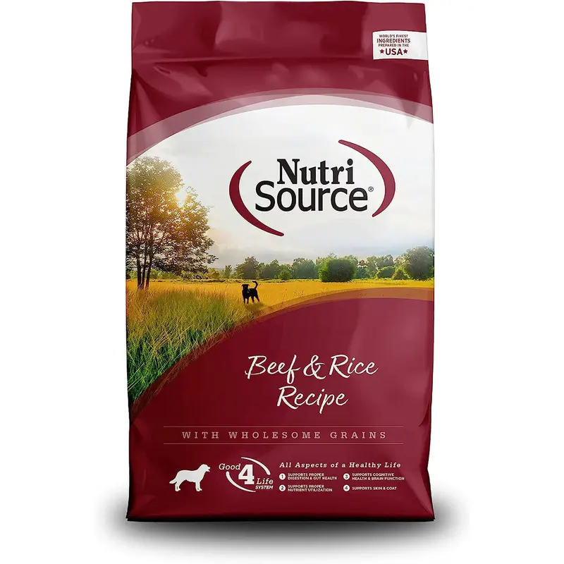 NutriSource Wholesome Grains Dry Dog Food - Beef & Rice - 26lb Bag
