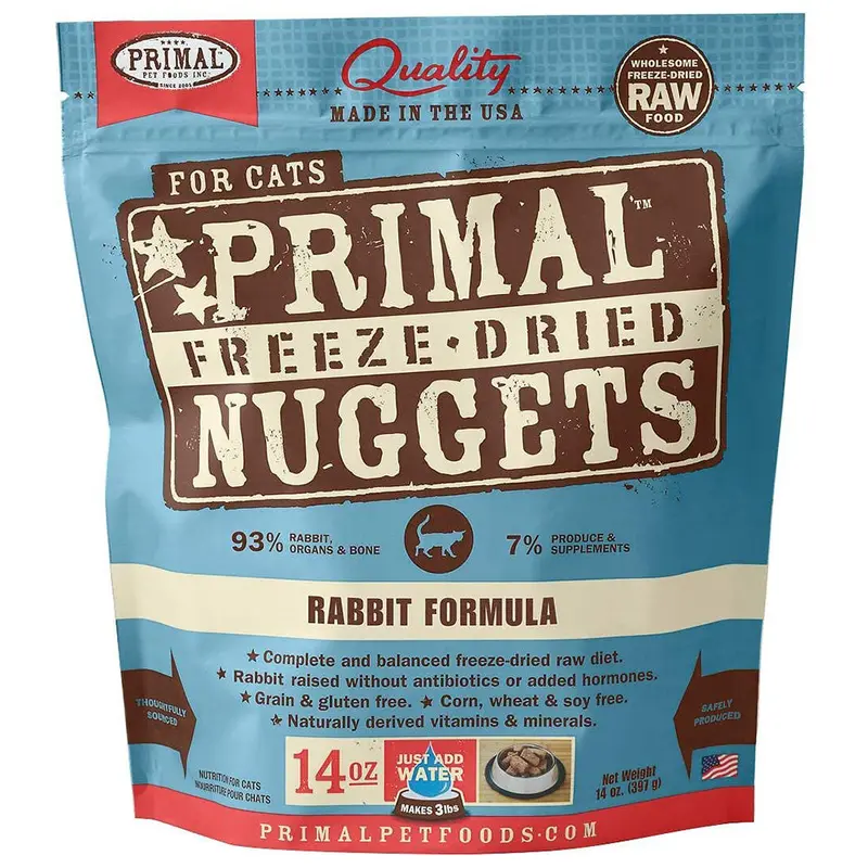 Primal Freeze-Dried Nuggets Rabbit Formula Cat Food 14oz