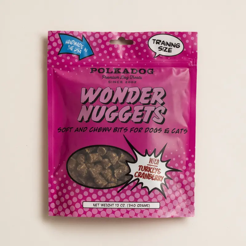 Polkadogturkey & Cranberry Wonder Nuggets Dog Treats 12 oz