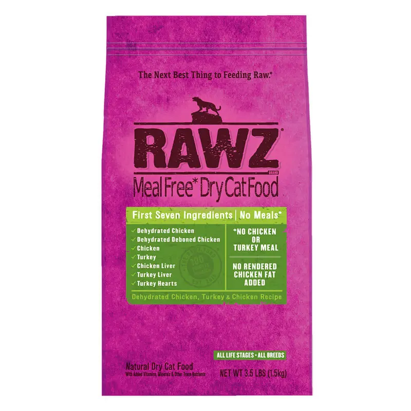 Rawz Natural Grain-Free Chicken & Turkey All Life Stages Dry Cat Food, 3.5 lb