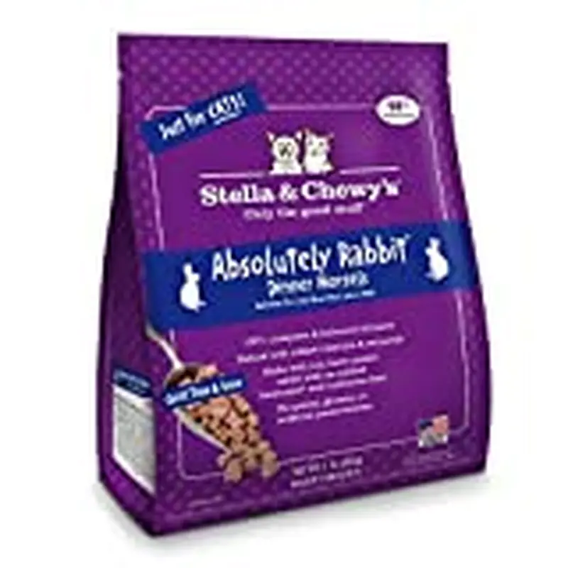STELLA Raw Absolutely Rabbit Morsels Cat 100% Complete Balanced Diet Meal 1lbs