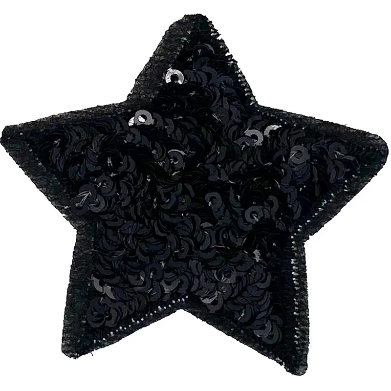 Black Sequin Star - Patch